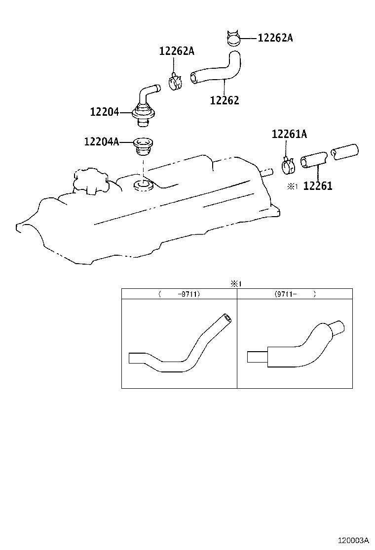 12261-74130 HOSE, VENTILATION product image