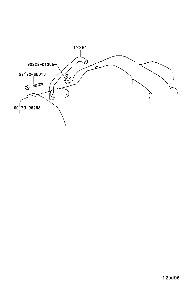 12261-67020 HOSE, VENTILATION product image