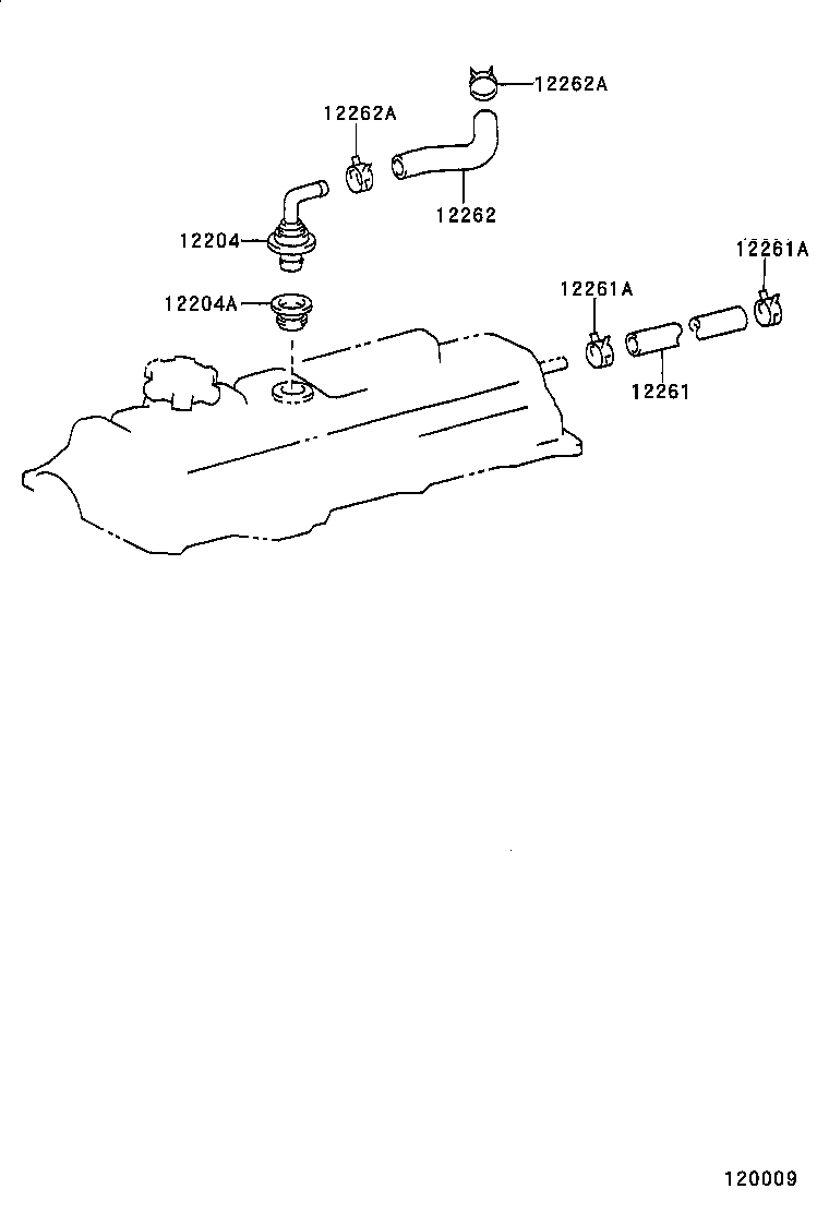 12260-74070 HOSE, VENTILATION product image