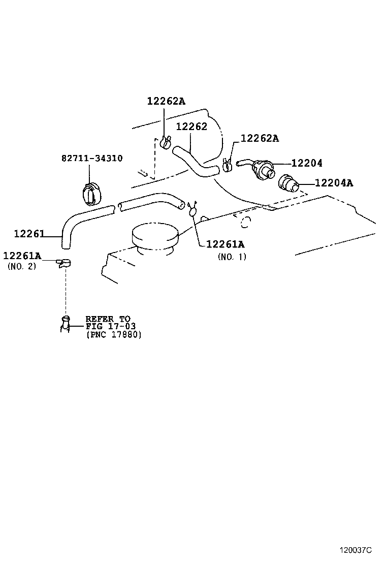 12261-46041 HOSE, VENTILATION product image