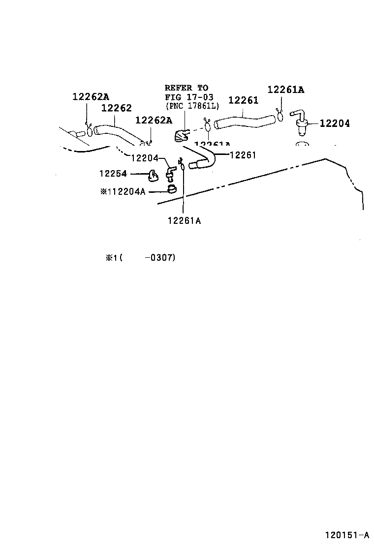 Toyota 12262-46050 HOSE, VENTILATION, NO.2