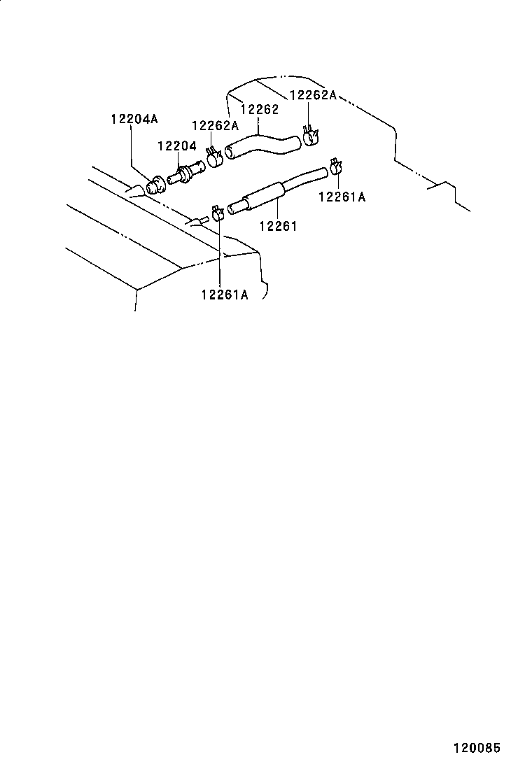12260-74080 HOSE, VENTILATION product image