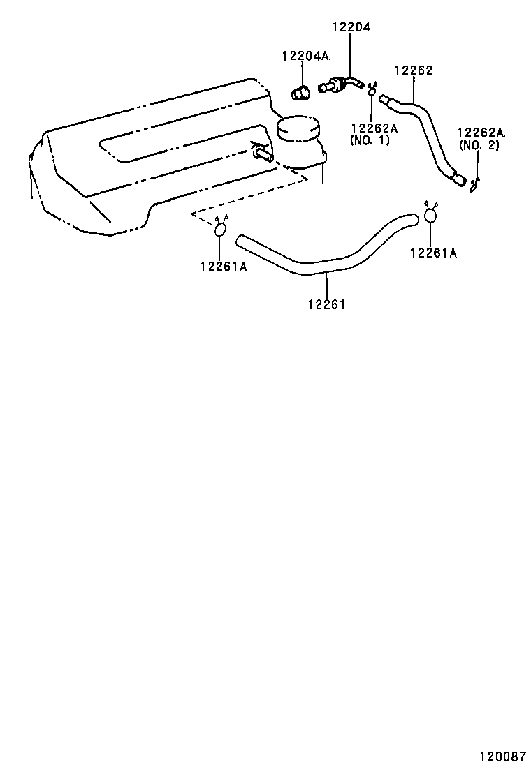 12262-28070 HOSE, VENTILATION, NO.2 product image