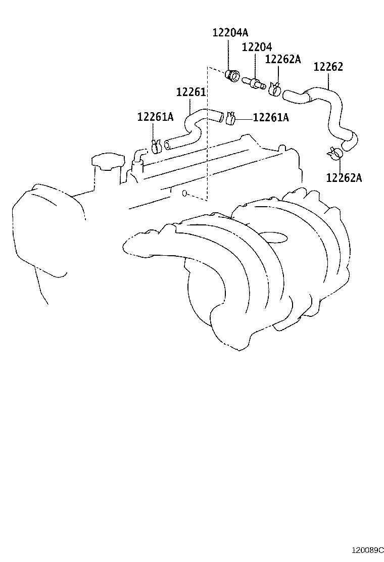 12262-46101 HOSE, VENTILATION, NO.2 product image