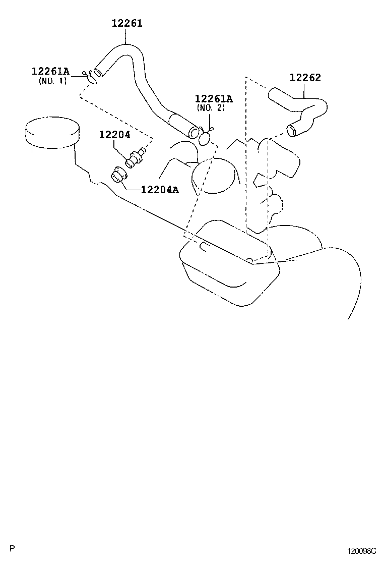 Toyota 90910-05224 HOSE, VENTILATION, NO.2