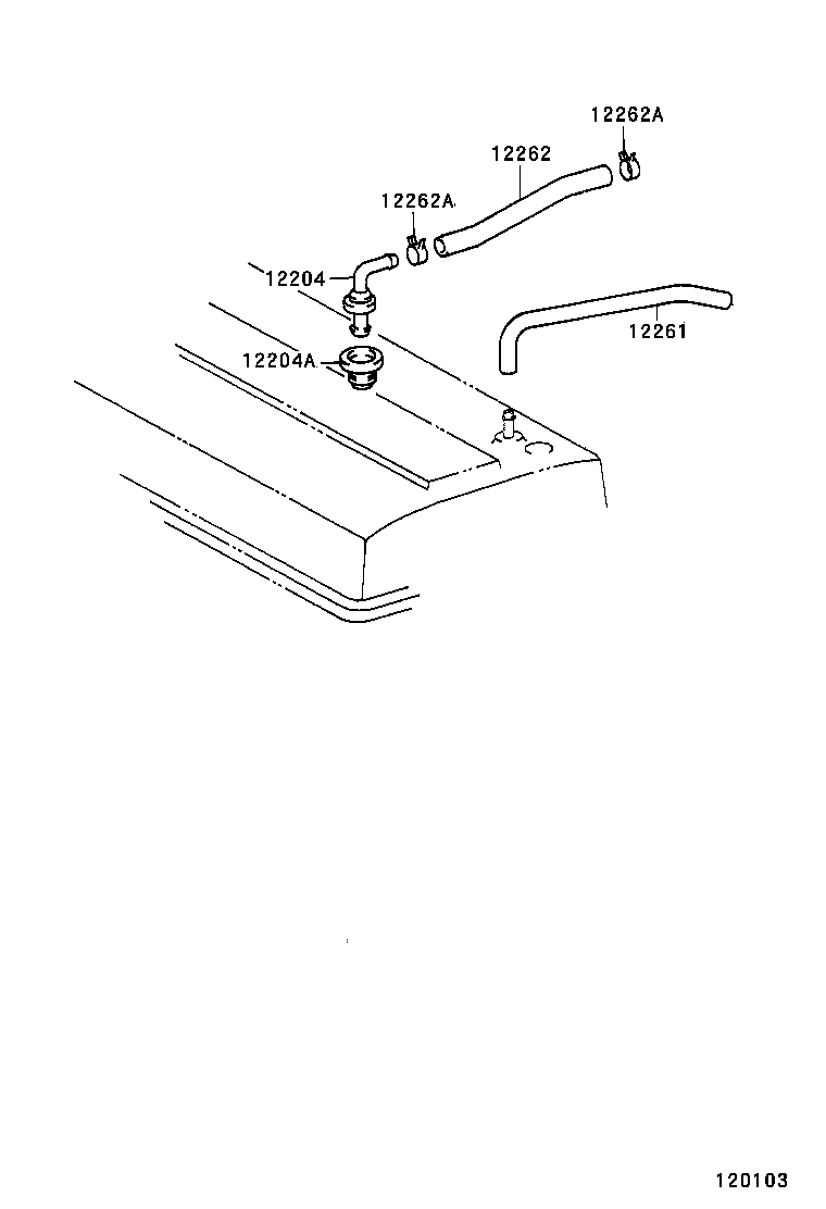 12262-11050 HOSE, VENTILATION, NO.2 product image