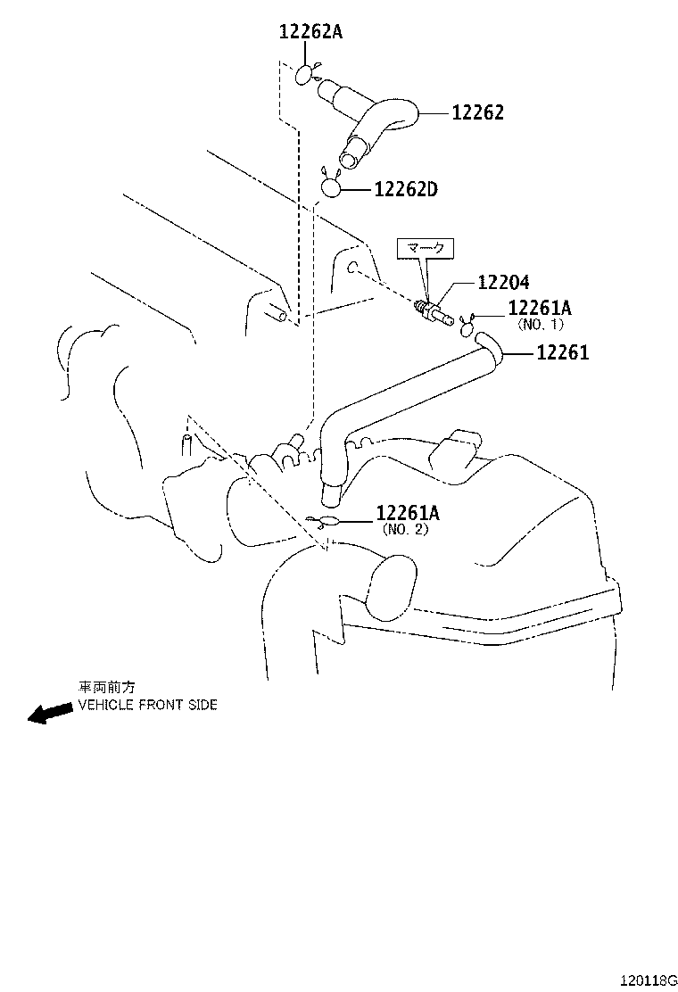 12262-21071 HOSE, VENTILATION, NO.2 product image