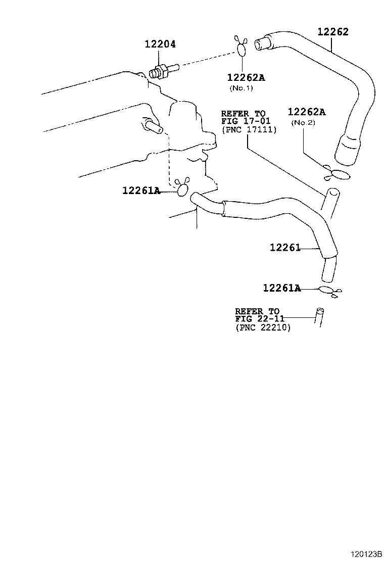 Toyota 12262-88603 HOSE, VENTILATION, NO.2