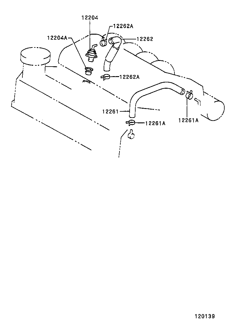12262-28070 HOSE, VENTILATION, NO.2 product image