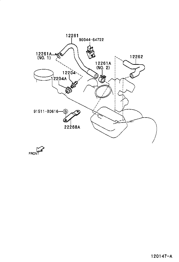 12261-97206 HOSE, VENTILATION, NO.2 product image