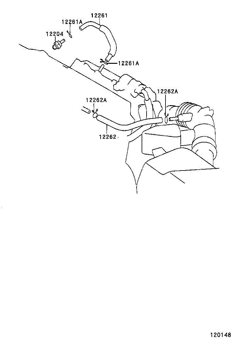 12262-74100 HOSE, VENTILATION, NO.2 product image