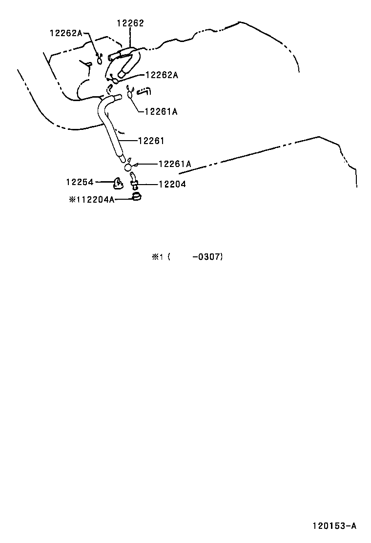 Toyota 12262-50060 HOSE, VENTILATION, NO.2