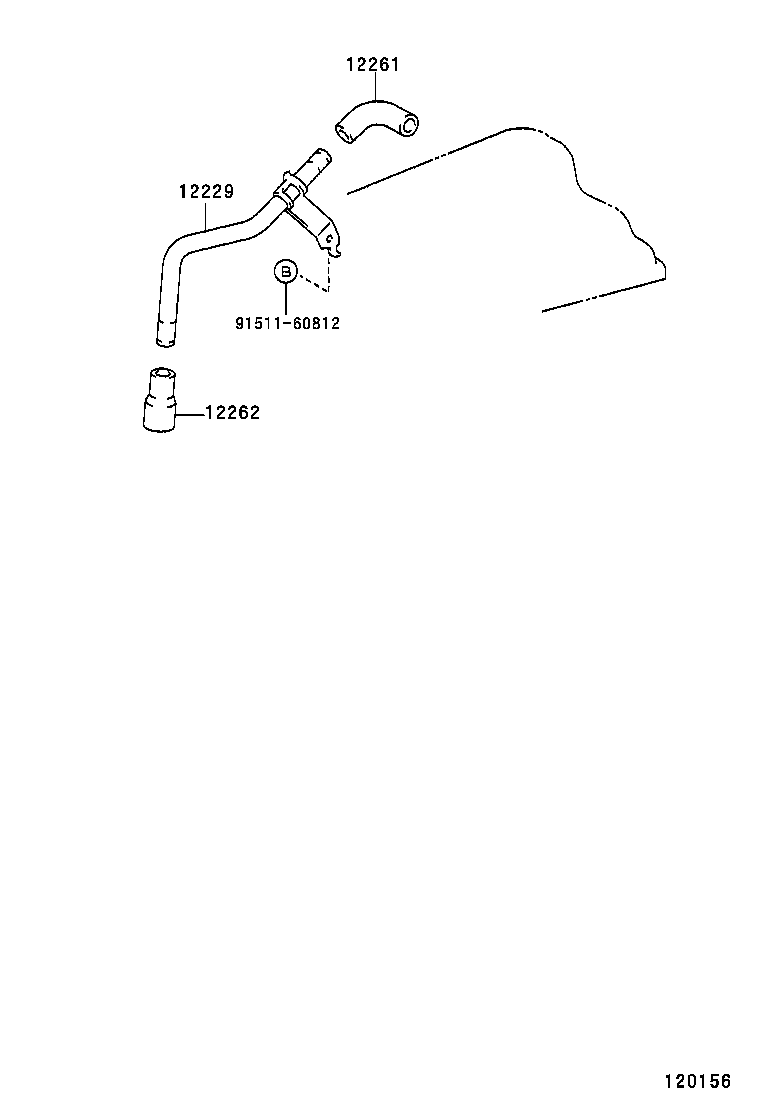 12261-67020 HOSE, VENTILATION product image