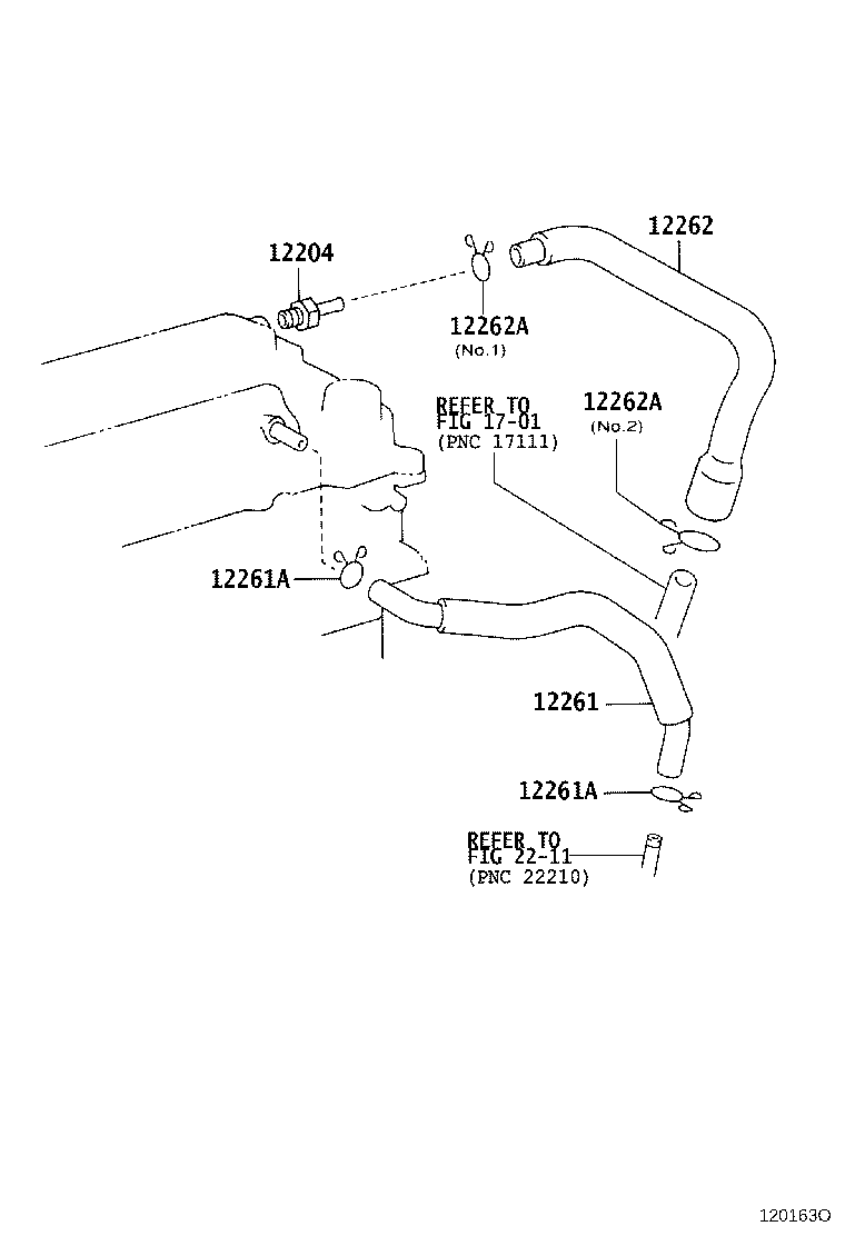 12262-22040 HOSE, VENTILATION, NO.2 product image