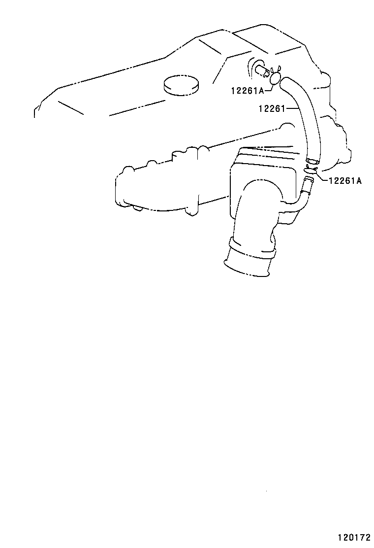 12261-78320 HOSE, VENTILATION product image