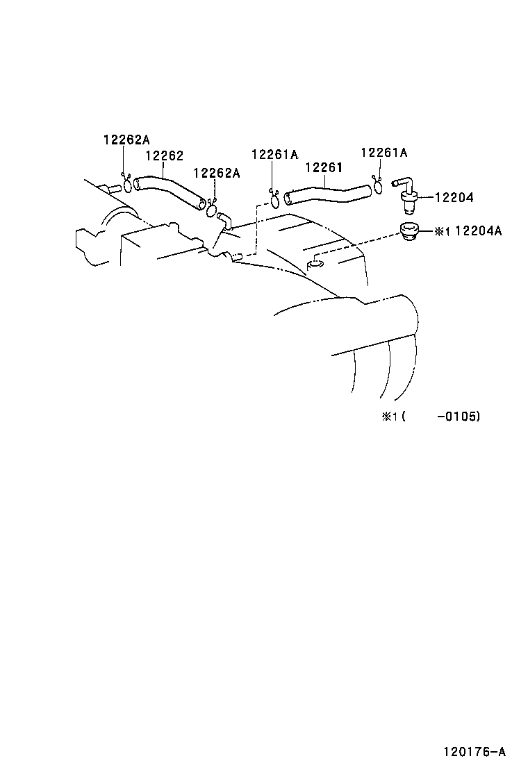 12262-46030 HOSE, VENTILATION, NO.2 product image