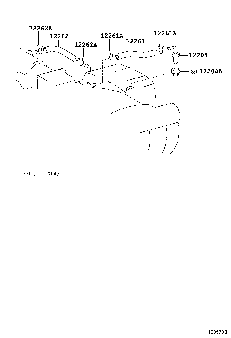 12261-46022 HOSE, VENTILATION product image