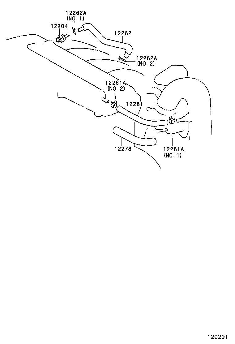 12278-0H020 INSULATOR, VENTILATION HOSE HEAT product image