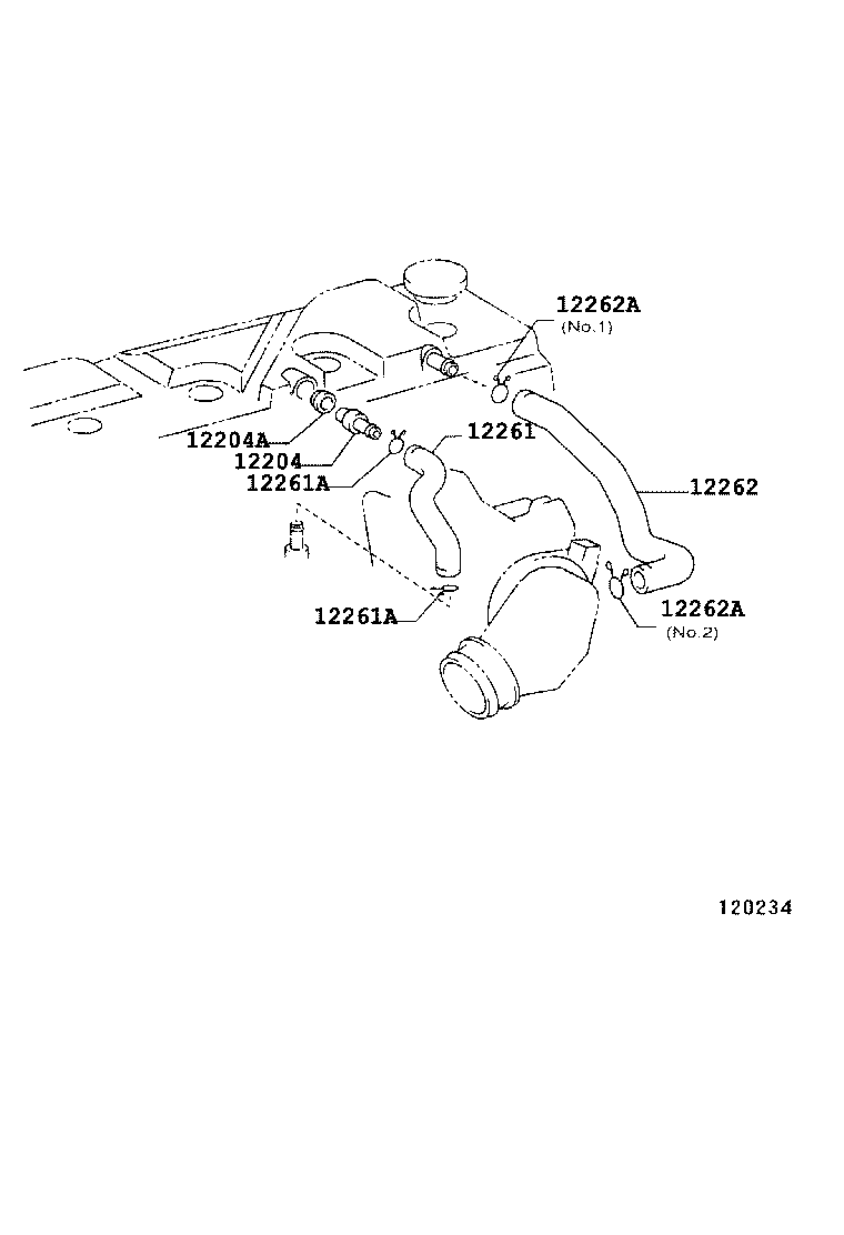 12262-17050 HOSE, VENTILATION, NO.2 product image