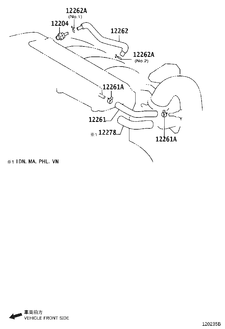 12261-0H030 HOSE, VENTILATION product image