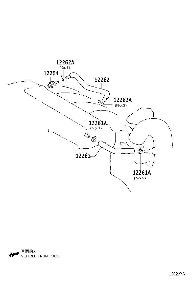12261-28140 HOSE, VENTILATION product image