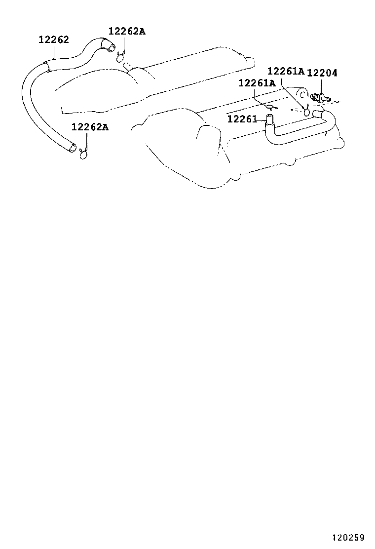 12262-0F021 HOSE, VENTILATION, NO.2 product image