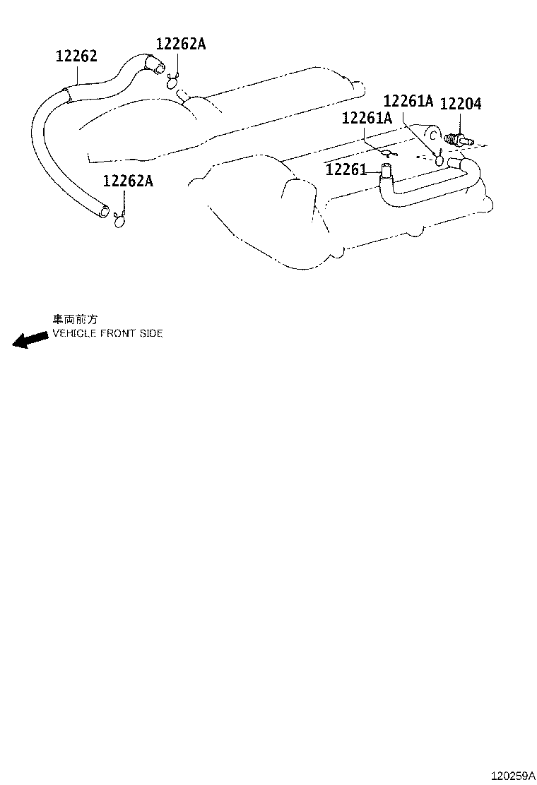 12261-31030 HOSE, VENTILATION product image