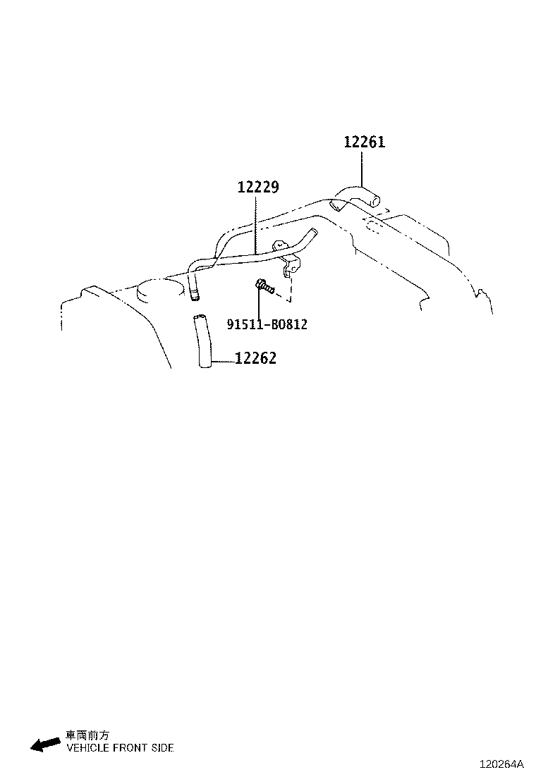 12262-67020 HOSE, VENTILATION, NO.2 product image