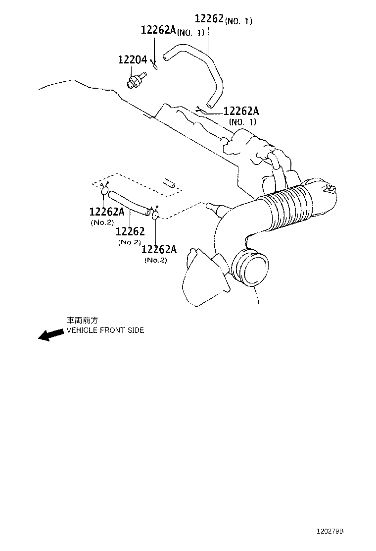 12262-28040 HOSE, VENTILATION, NO.2 product image