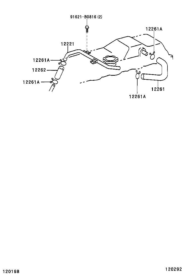 12261-78320 HOSE, VENTILATION product image