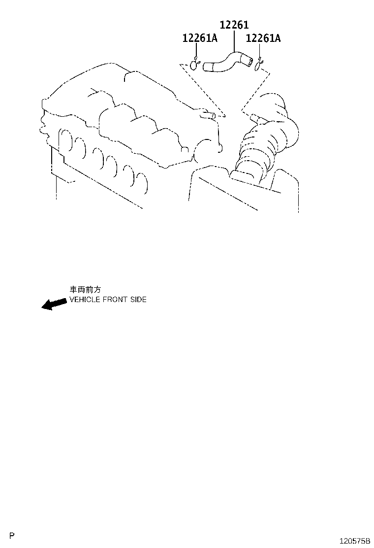 12262-0Y010 HOSE, VENTILATION, NO.2 product image