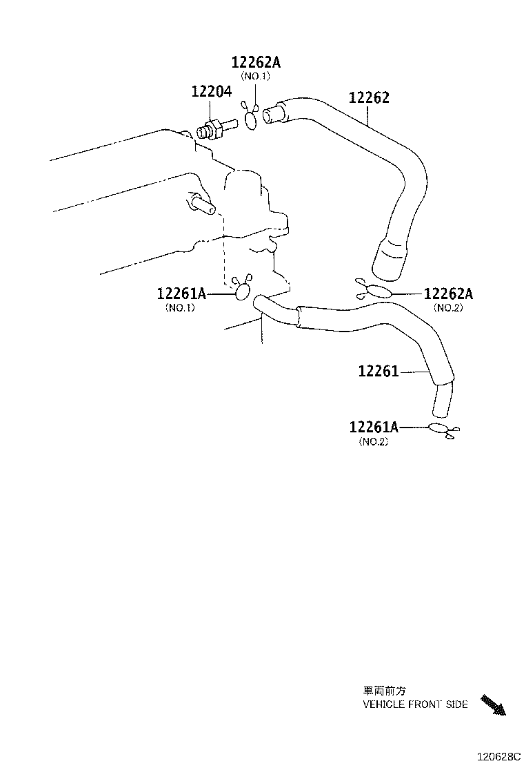 Toyota 12262-22150 HOSE, VENTILATION, NO.2