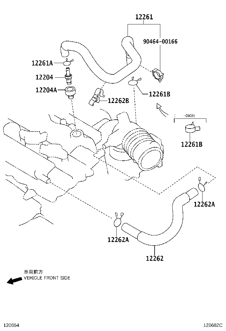 12261-33120 HOSE, VENTILATION product image