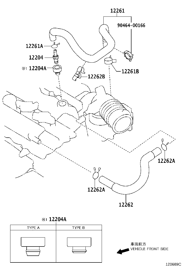 12262-0Y010 HOSE, VENTILATION, NO.2 product image