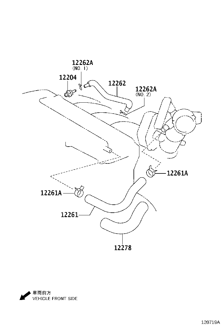 12261-31090 HOSE, VENTILATION product image