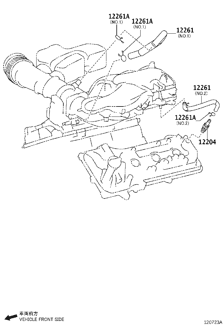 12203-30100 PIPE SUB-ASSY, VENTILATION product image