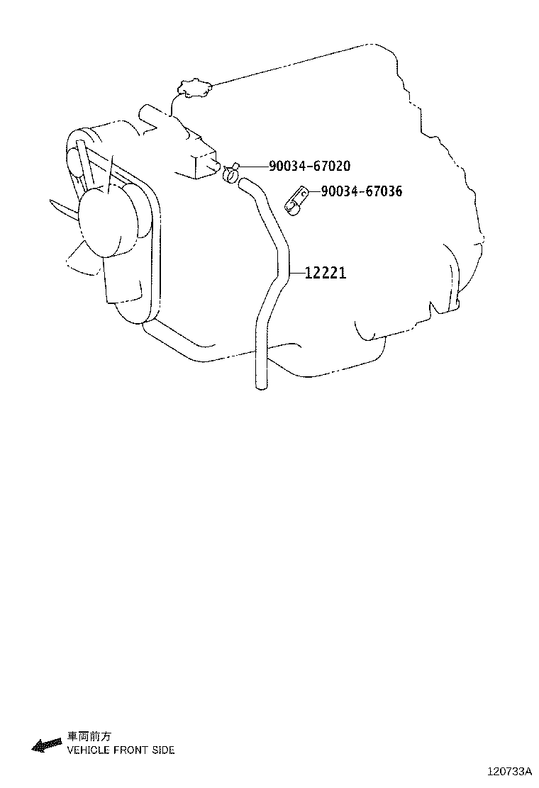 12203-78061 PIPE SUB-ASSY, VENTILATION, NO.2 product image