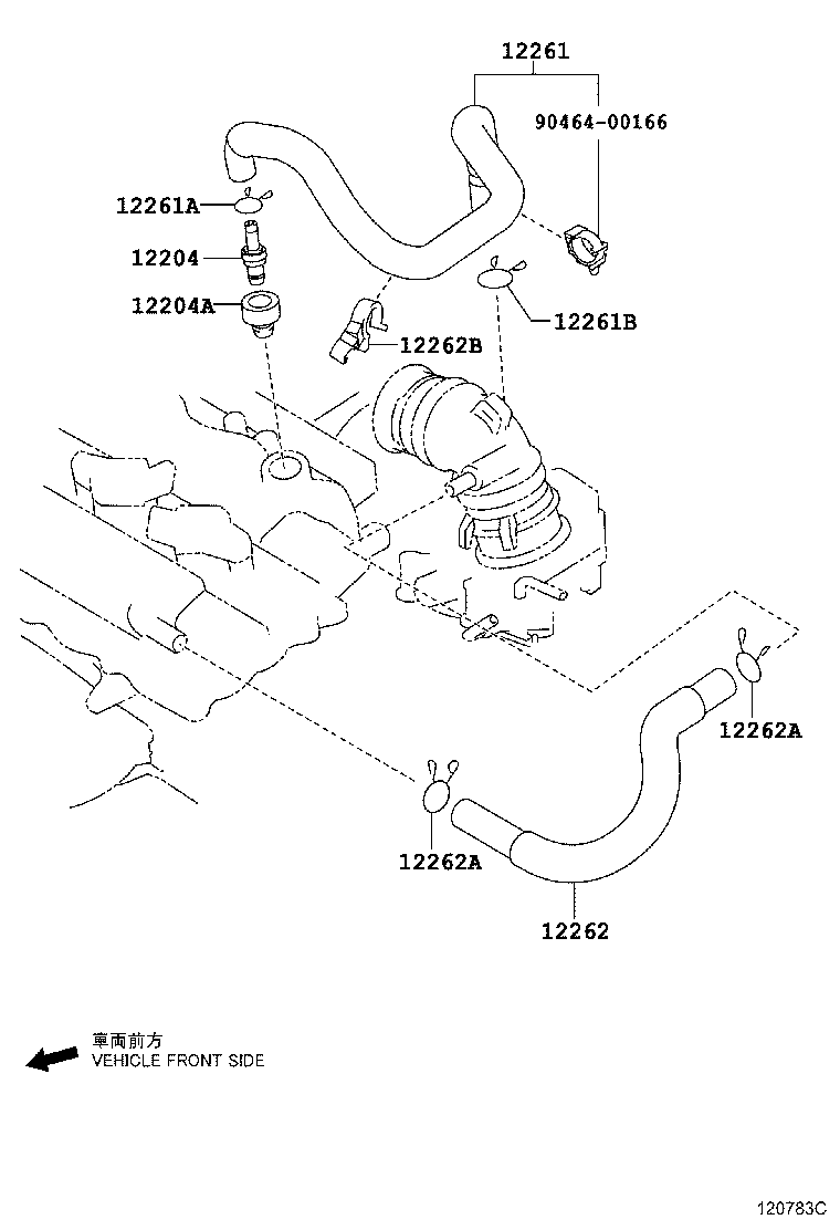 12260-40010 HOSE ASSY, VENTILATION product image