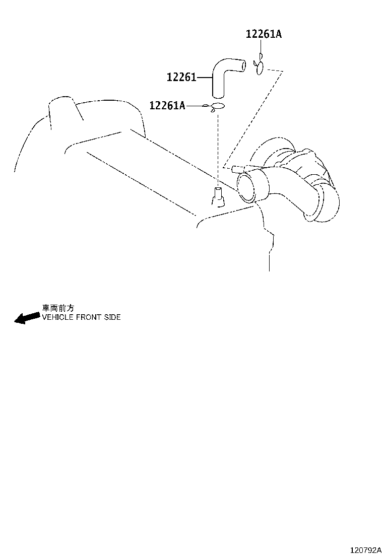 12261-0Y010 HOSE, VENTILATION product image