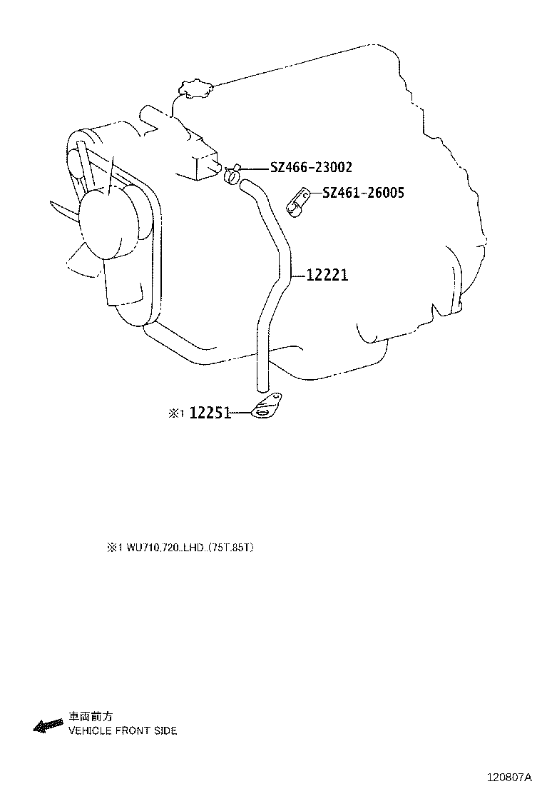 12261-78711 HOSE, VENTILATION, NO.3 product image