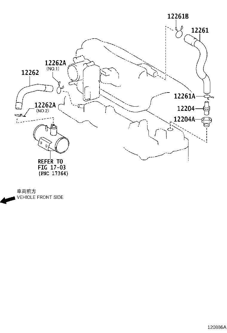 12261-47070 HOSE, VENTILATION, NO.2 product image