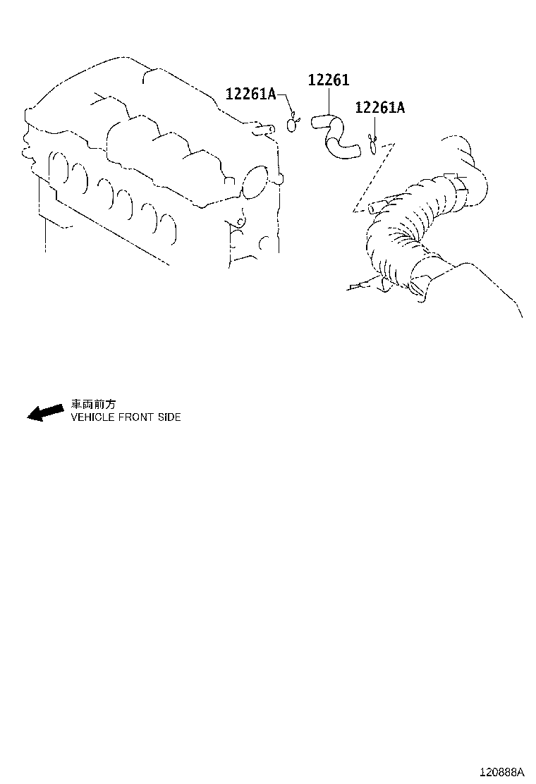 12262-0V040 HOSE, VENTILATION, NO.2 product image