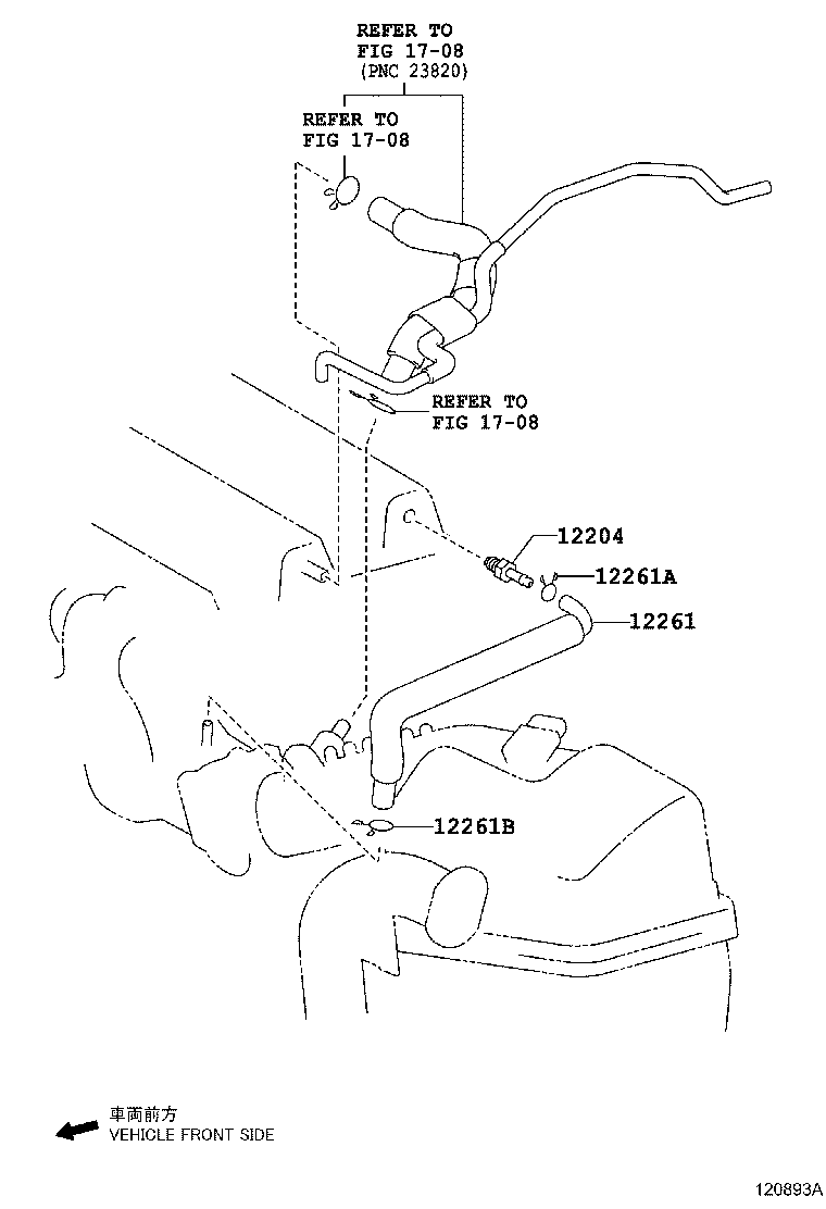 Toyota 12262-47060 HOSE, VENTILATION, NO.2