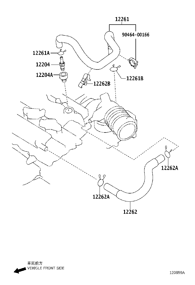 12261-33130 HOSE, VENTILATION product image