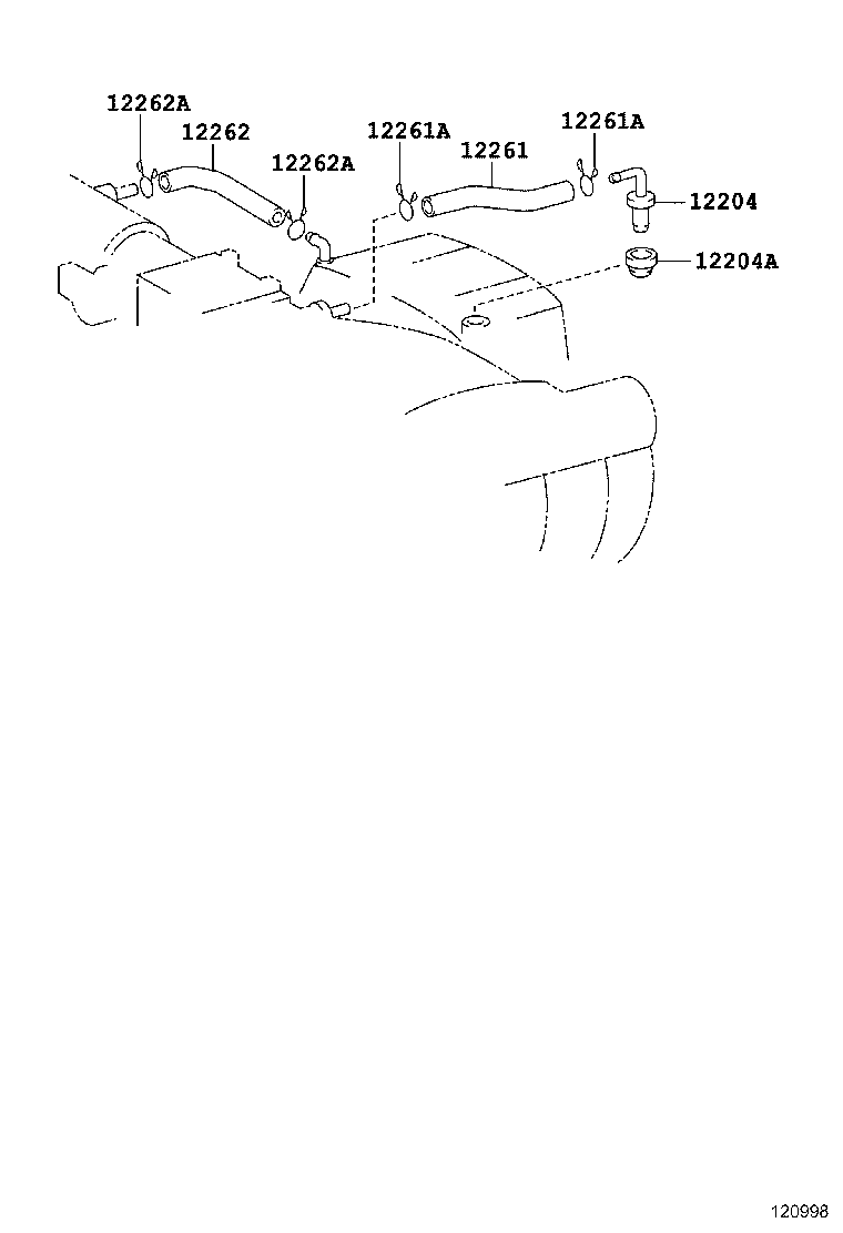 12261-46050 HOSE, VENTILATION product image