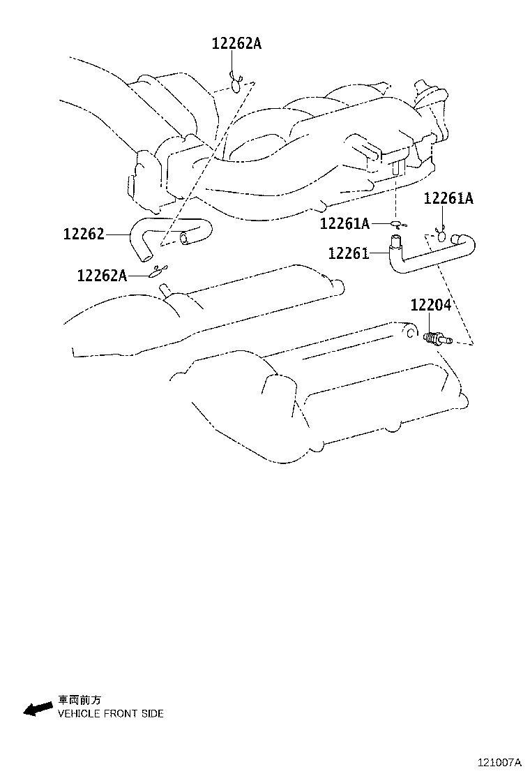 Toyota 12263-0E010 HOSE, VENTILATION, NO.3