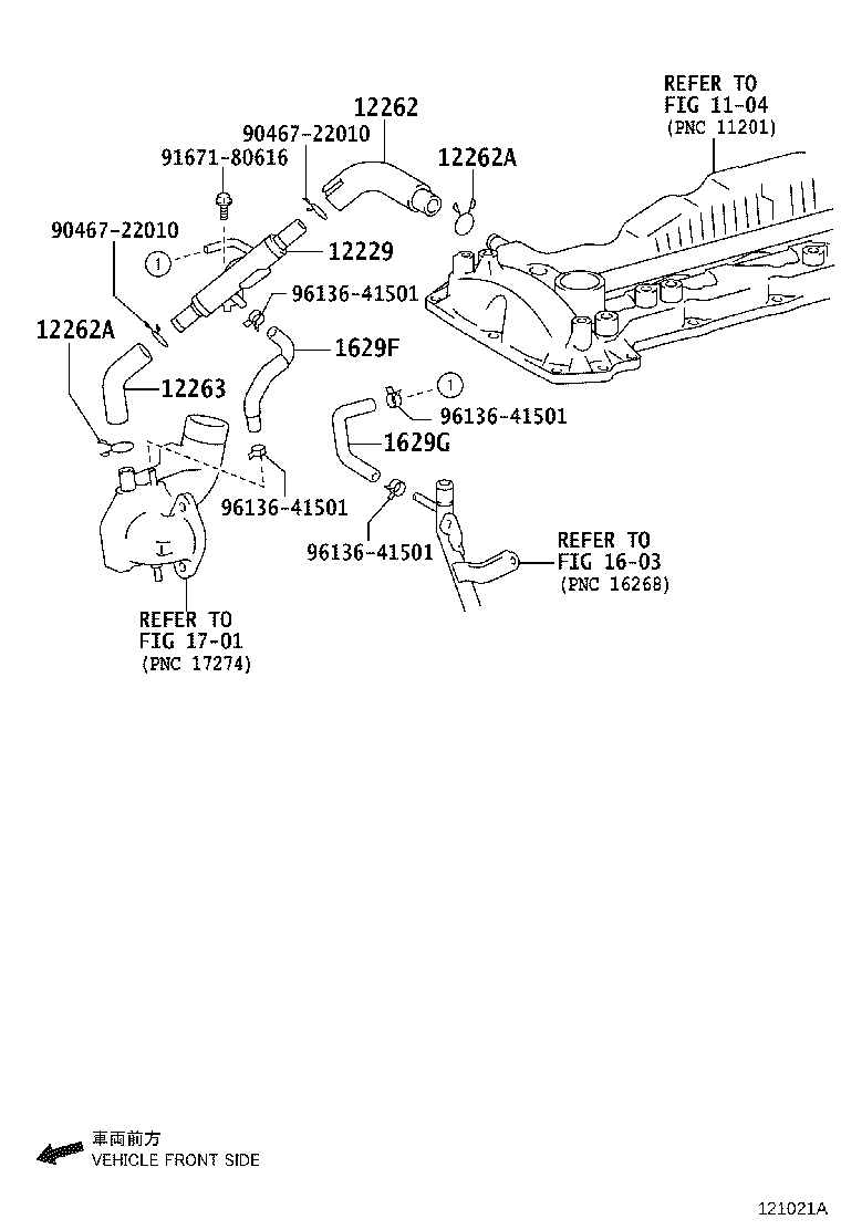 12203-30100 PIPE SUB-ASSY, VENTILATION product image