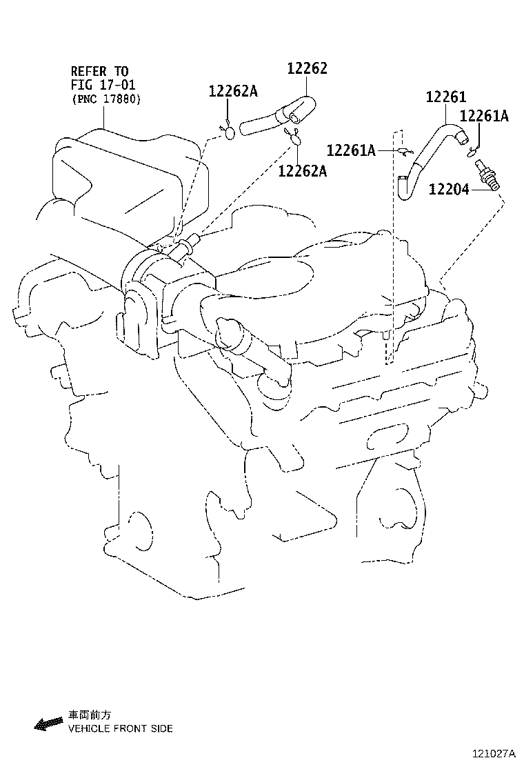 Toyota 12262-31180 HOSE, VENTILATION, NO.2