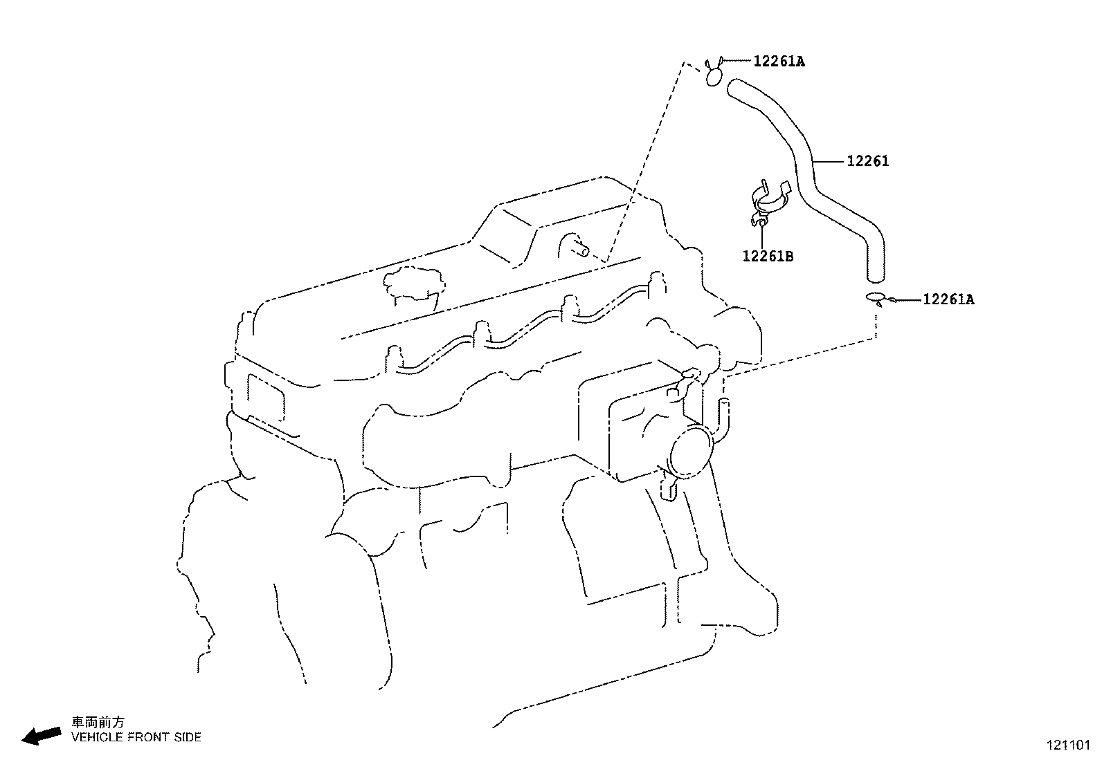 12261-78650 HOSE, VENTILATION, NO.3 product image