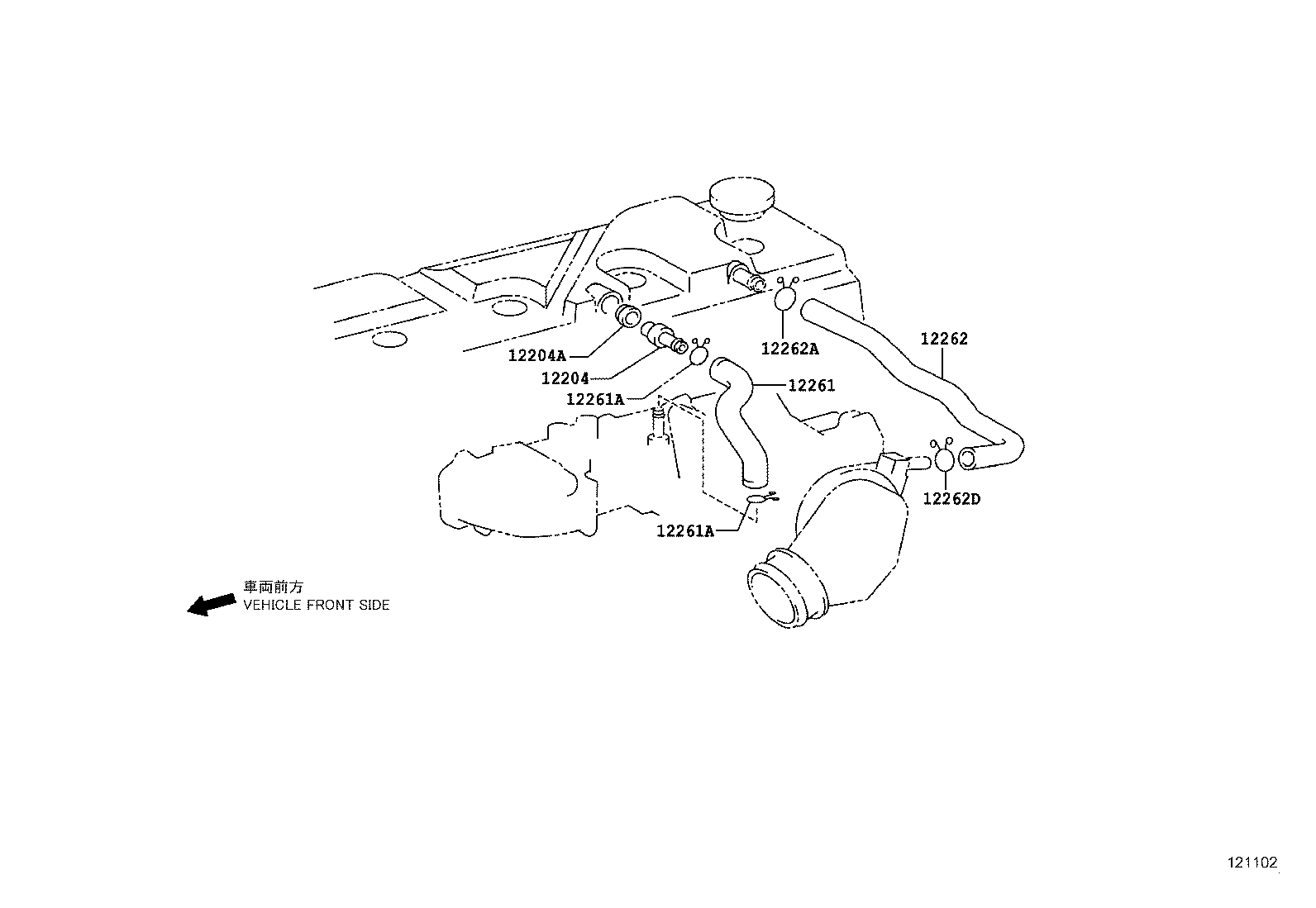 12261-78650 HOSE, VENTILATION, NO.3 product image